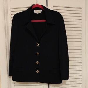 St. John Navy Blue Blazer with Gold Buttons